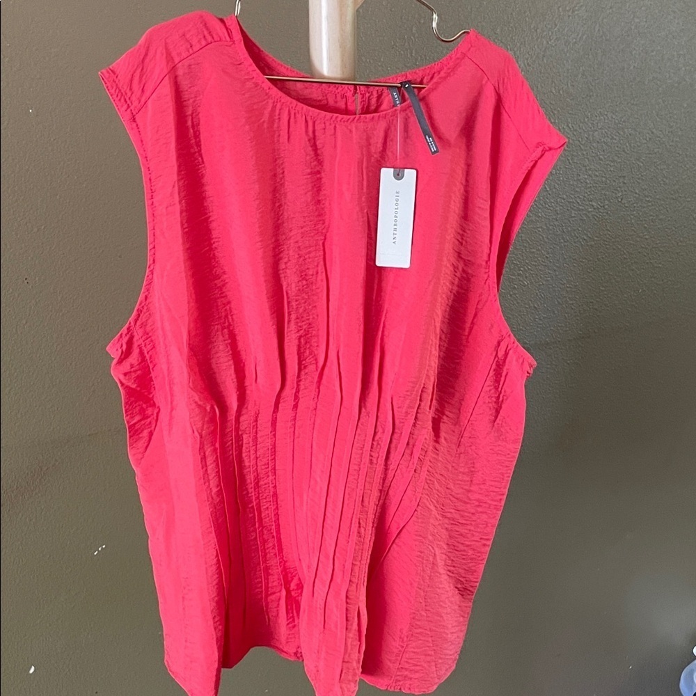 Anthropologie Coral fitted tank top